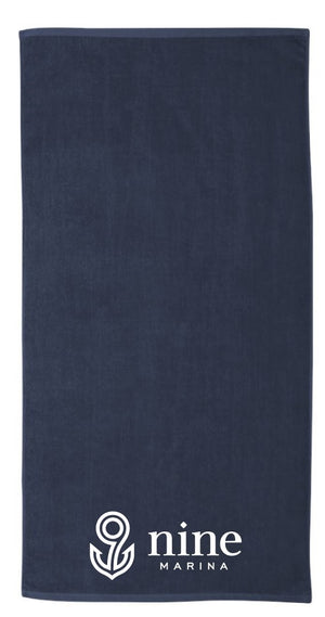 BRANDED - NAVY/TURQ BEACH TOWEL