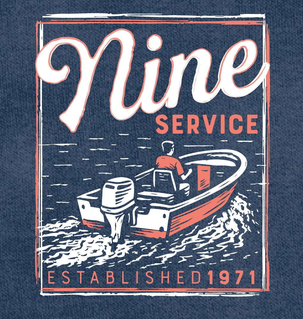 HOODIE '25 - NINE SERVICE CORAL BOAT NAVY HOODIE