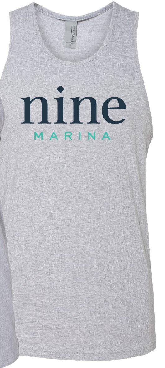 BRANDED MUSCLE TANK - HEATHER GRAY W/ STACKED LOGO