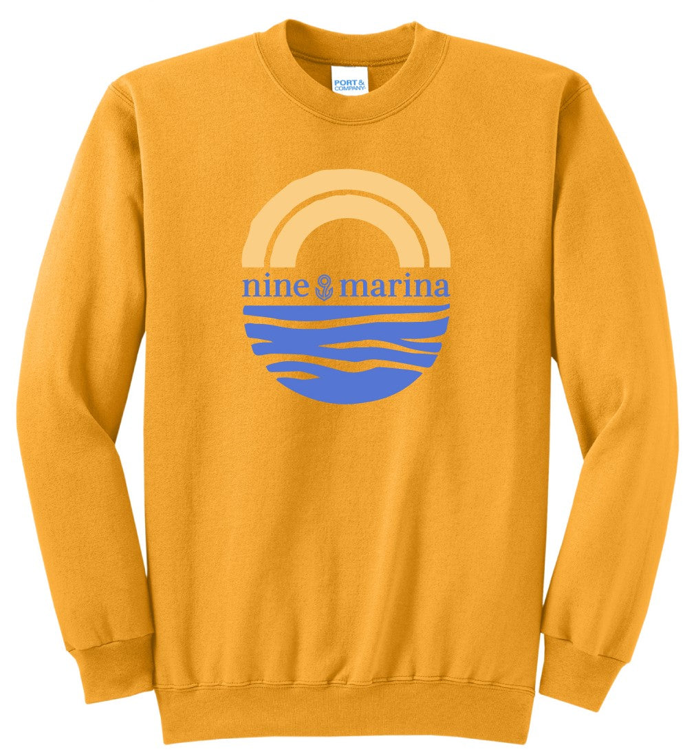 CREWNECK GOLD W/ SUNSET HORIZONTAL LOGO WINTER '24