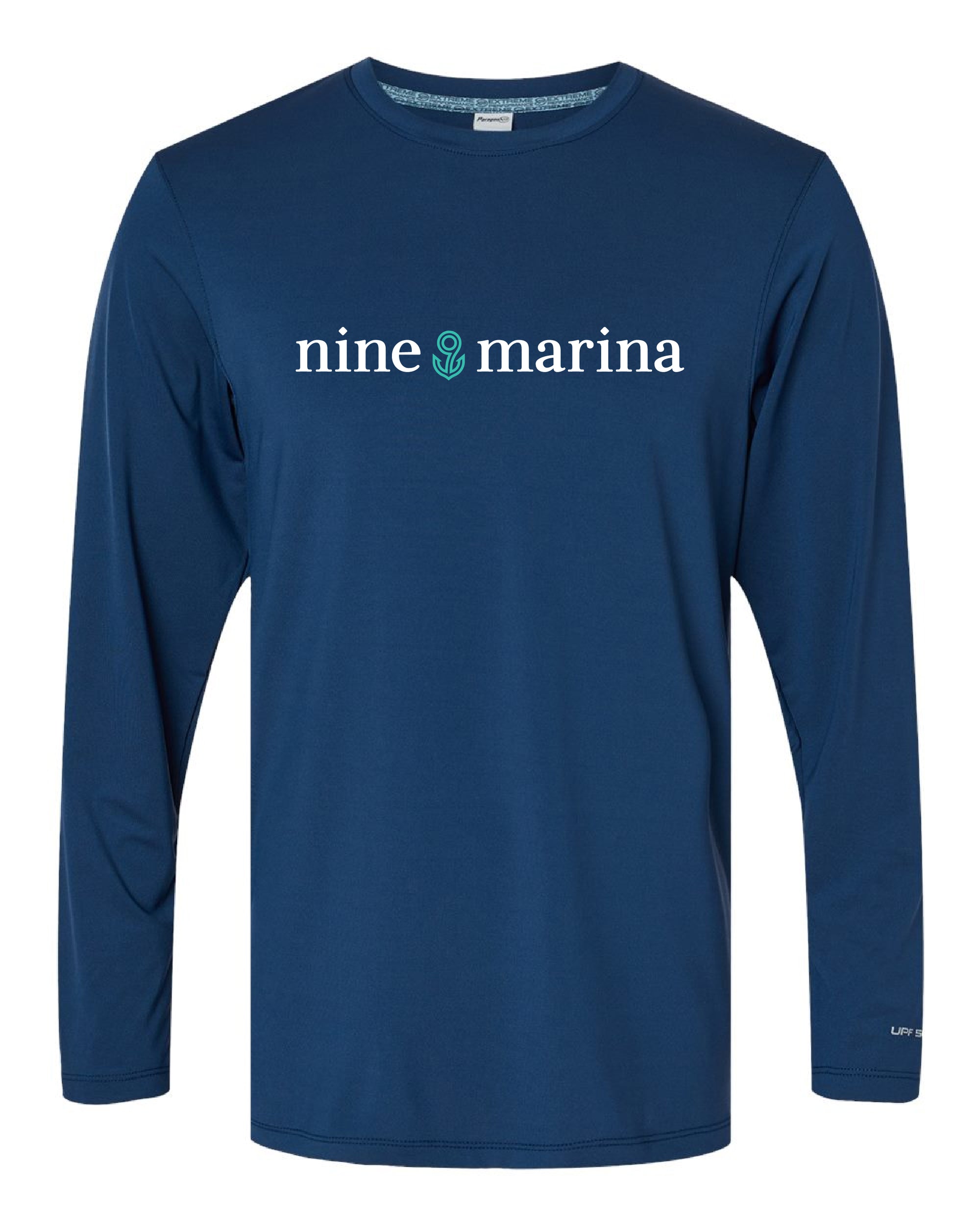 BRANDED - HORIZONTAL 9 LOGO SUNSHIRTS NAVY/GREY