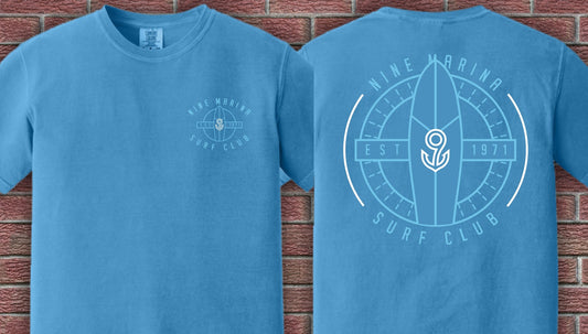 BRANDED - NINE SURF CLUB T-SHIRT BLUE & GREY