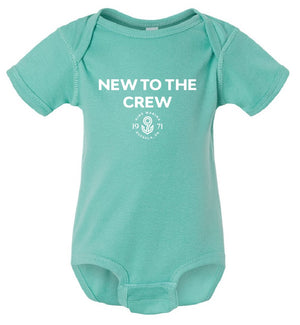BRANDED - INFANT NEW TO THE CREW ONESIE