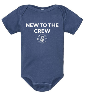 BRANDED - INFANT NEW TO THE CREW ONESIE