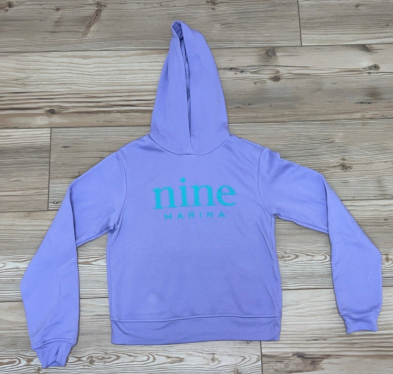 HOODIE - STACKED TURQ NINE LOGO ON LILAC