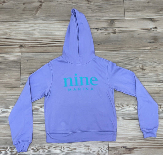 HOODIE - STACKED TURQ NINE LOGO ON LILAC