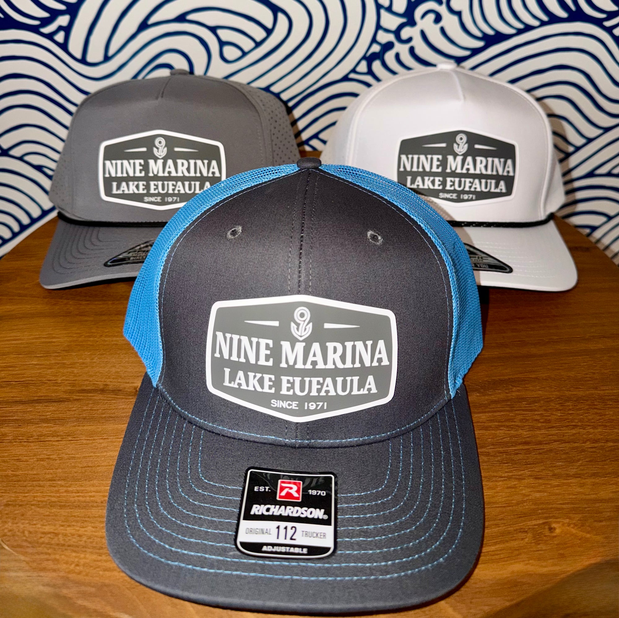 BRANDED - HAT SILICONE 1971 PATCH NINE MARINA LAKE EUFAULA