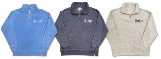 BURNOUT 1/4 ZIP '25 - 9 NINE MARINA BLUE/NAVY/OAT