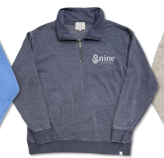 BURNOUT 1/4 ZIP '25 - 9 NINE MARINA BLUE/NAVY/OAT