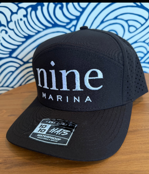 1010/26 - WHITE STACKED NINE MARINA EMBROIDERED HAT