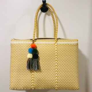 UN PUEBLO BOMBON TOTE BONE/MUSTARD