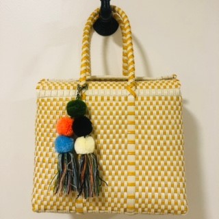 UN PUEBLO BOMBON MINI TOTE BONE/MUSTARD