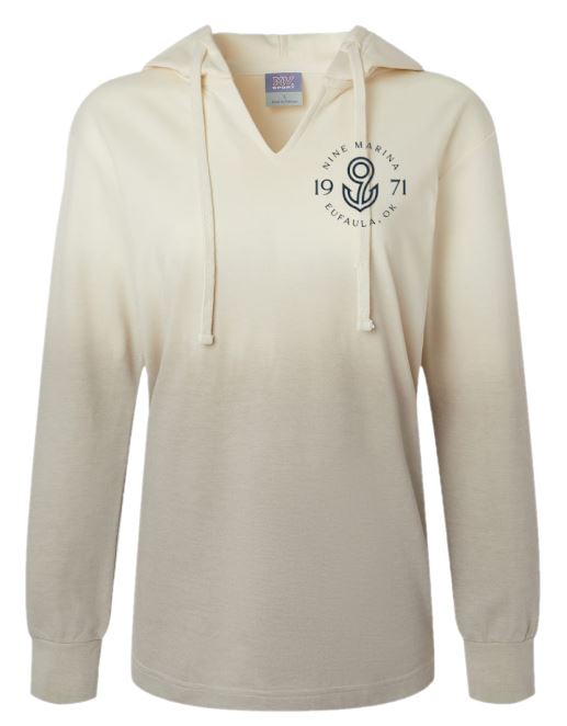 HOODIE - OMBRE GREY & CREAMSICLE W/ BADGE LOGO