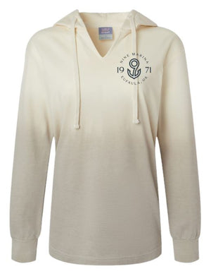 HOODIE - OMBRE GREY & CREAMSICLE W/ BADGE LOGO