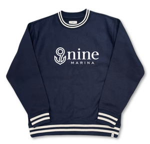 STRIPE SWEATSHIRT '25 - 9 NINE WHITE & NAVY