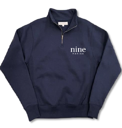 VC - 1/4 ZIP PULLOVER NAVY W/ WHITE STACKED LOGO WINTER '24